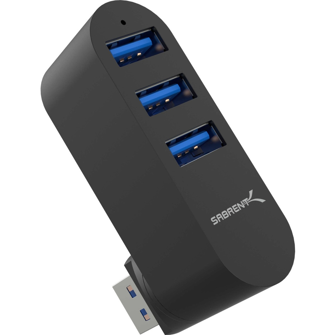 Sabrent Premium 3-Port Aluminum Mini USB 3.0 [90°/180° Degree Rotatable] (HB-R3MB) - HB-R3MB