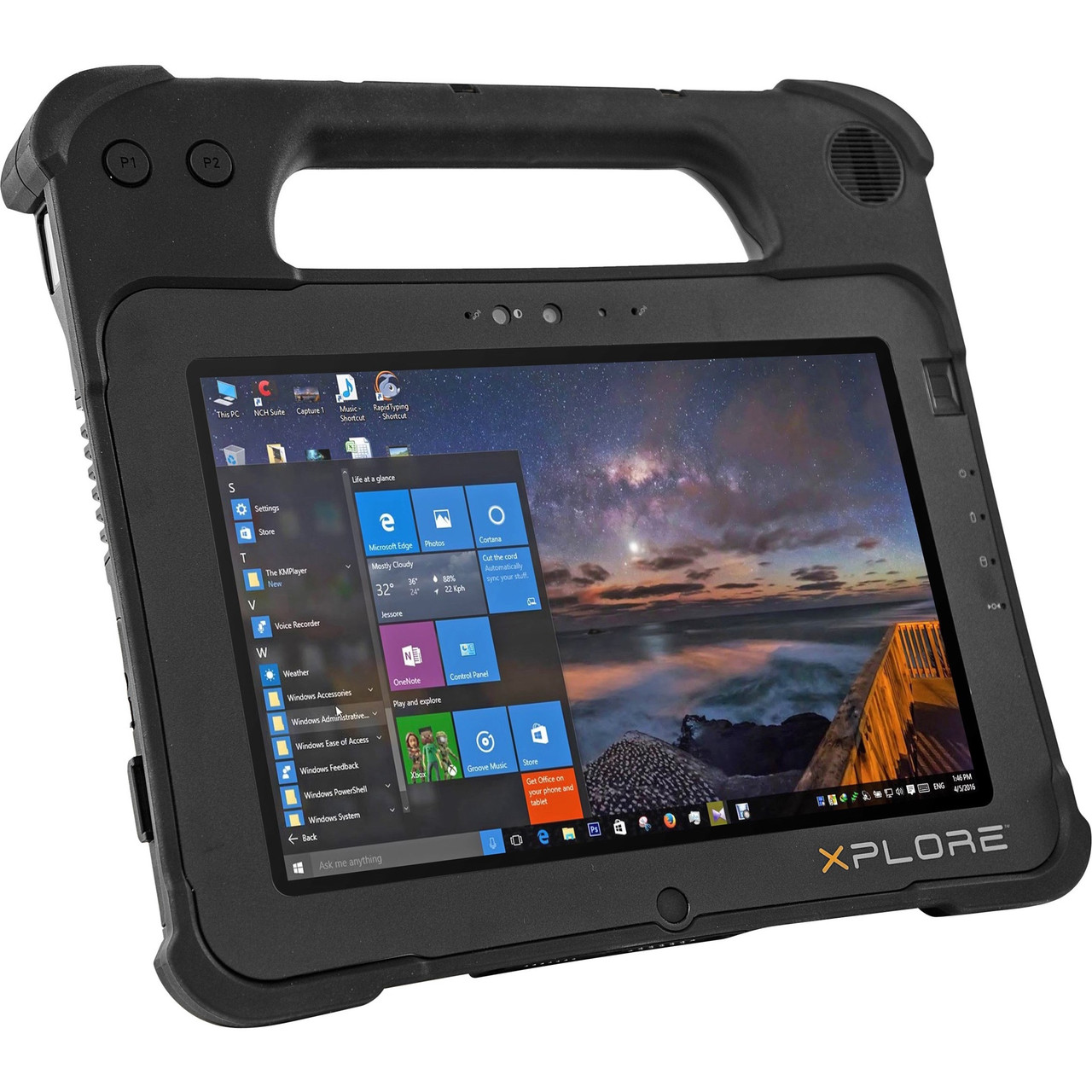 Xplore XPAD L10 Tablet - 10.1" - Core i5 8th Gen - 8 GB RAM - 128 GB SSD - Windows 10 Pro 64-bit - RPL10-LPS5X4W1S0X0X0