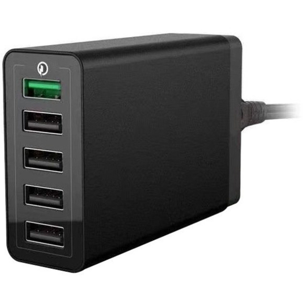 4XEM 5-Port USB Charger - 1 Pack - 40 W - 120 V AC, 230 V AC Input - 5 V DC/2.40 A Output - Black - 4XPOWER5USB