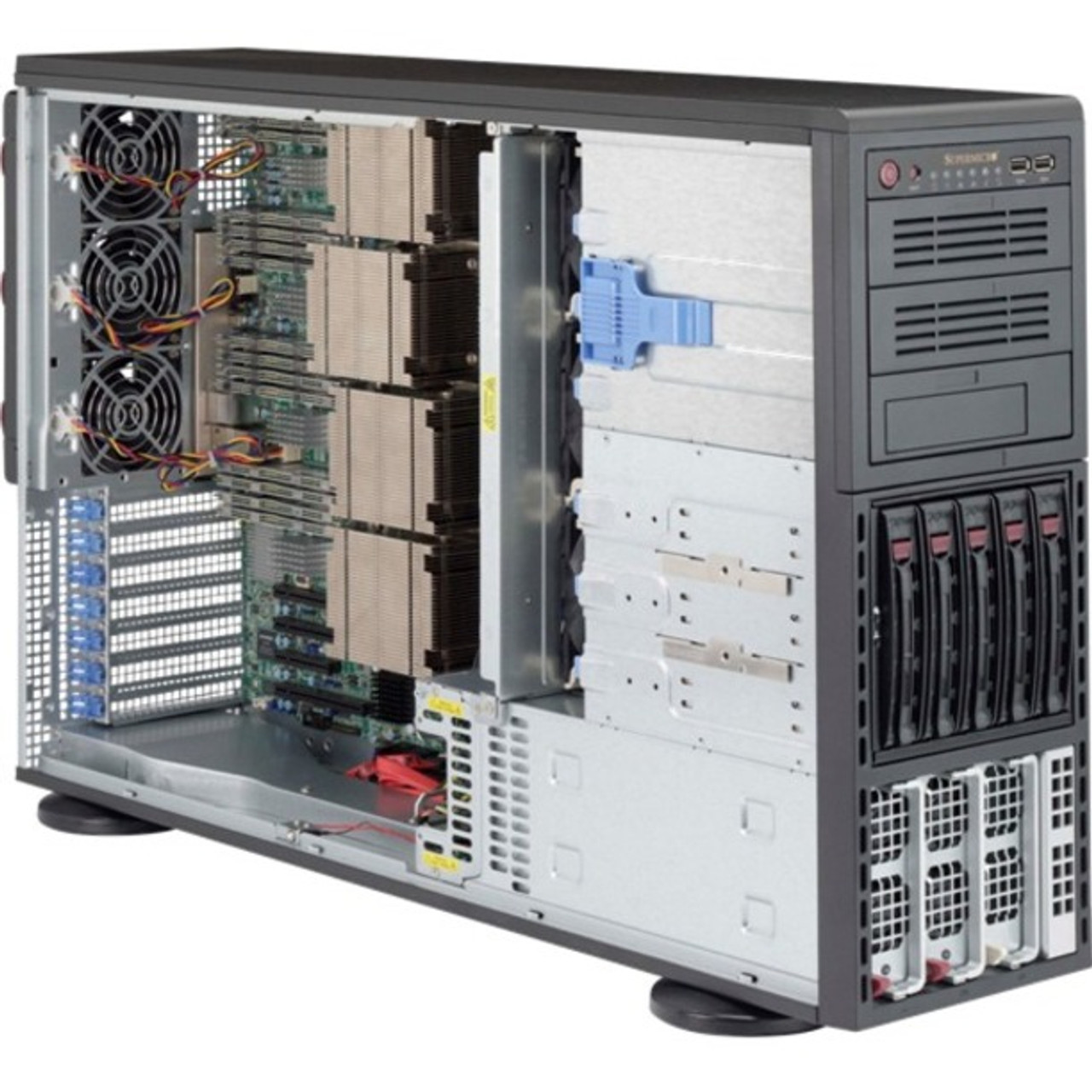 SuperMicro 8048B-TR3F Barebone System - 4U Tower - Socket R1 LGA-2011 - 4 x Processor Support - SYS-8048B-TR3F