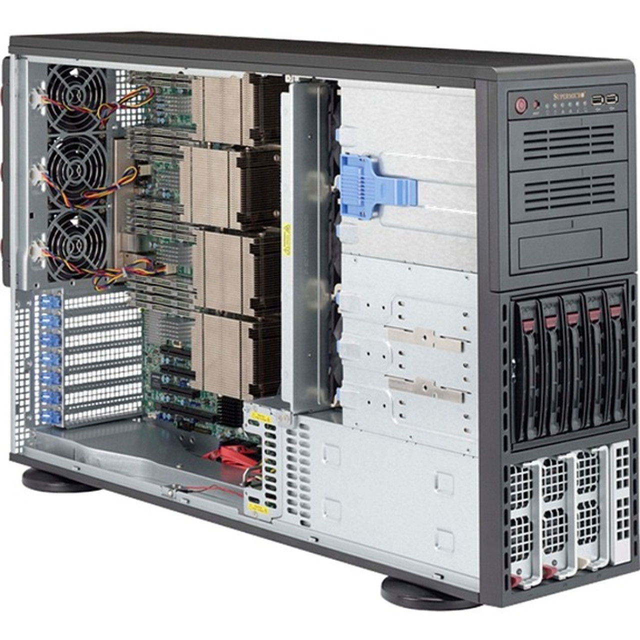 SuperMicro 8048B-C0R3FT Barebone System - 4U Tower - Socket R1 LGA-2011 - 4 x Processor Support - SYS-8048B-C0R3FT