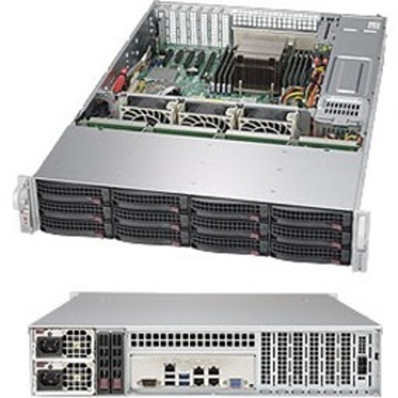 Supermicro SuperServer 6028R-E1CR12H Barebone System - 2U Rack-mountable - Socket R3 LGA-2011 - 2 x Processor Support - SSG-6028R-E1CR12H