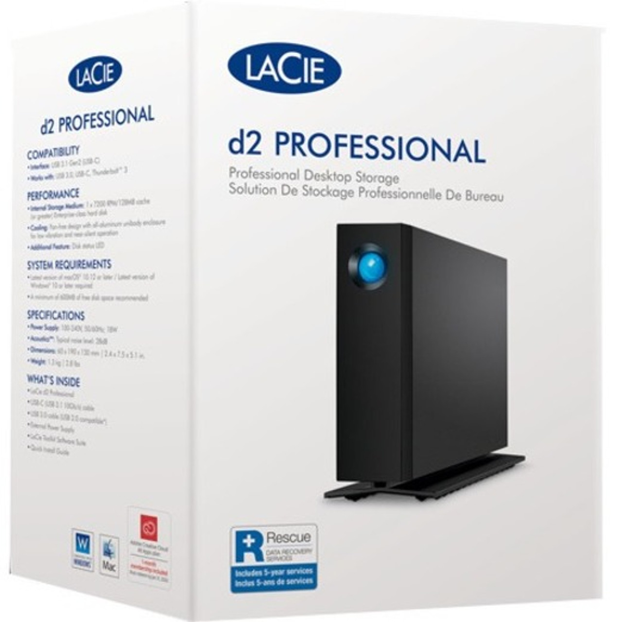 LaCie d2 Professional STHA20000800 20 TB Desktop Hard Drive - 3.5" External - SATA (SATA/600) - STHA20000800