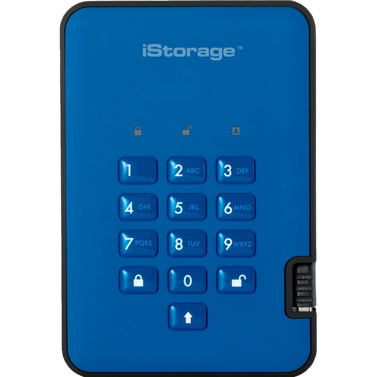 iStorage diskAshur2 3 TB Portable Rugged Hard Drive - 2.5" External - Blue - TAA Compliant - IS-DA2-256-3000-BE