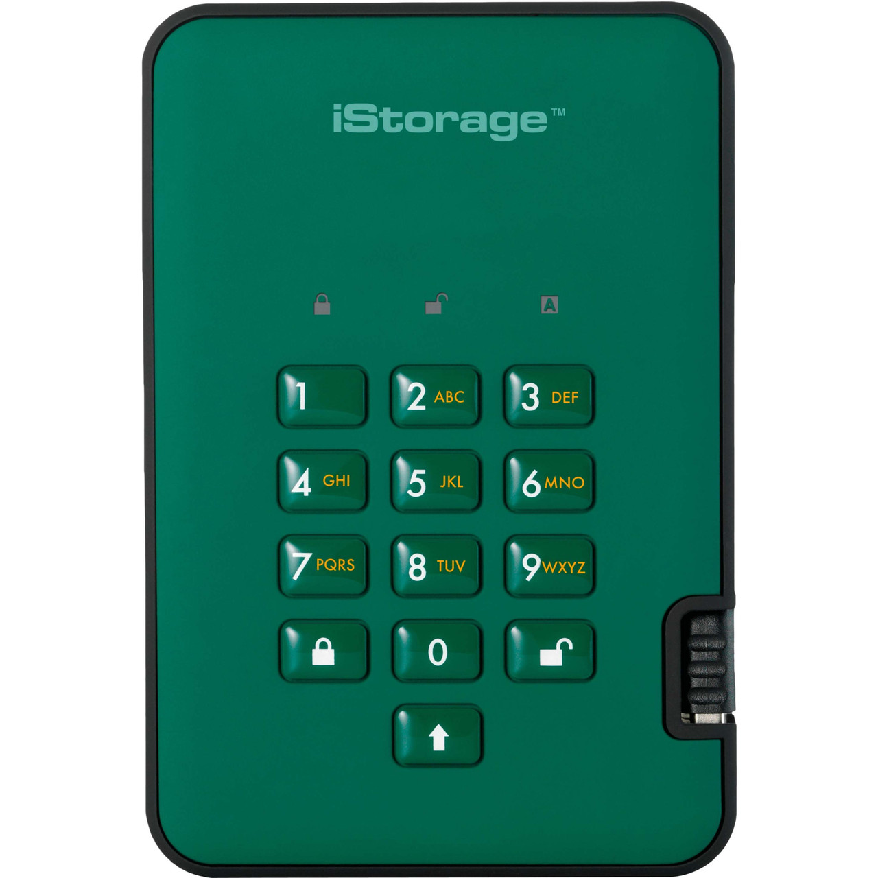 iStorage diskAshur2 2 TB Portable Hard Drive - External - Racing Green - TAA Compliant - IS-DA2-256-2000-GN