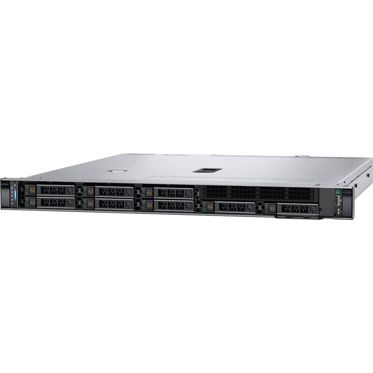 Dell PowerEdge R350 1U Rack-mountable Server - 1 x Intel Xeon E-2314 2.80 GHz - 8 GB RAM - 480 GB SSD - 12Gb/s SAS, Serial ATA/600 Controller - Intel Chip - 1 Processor Support - 128 GB RAM Support - 0, 1, 10 RAID Levels