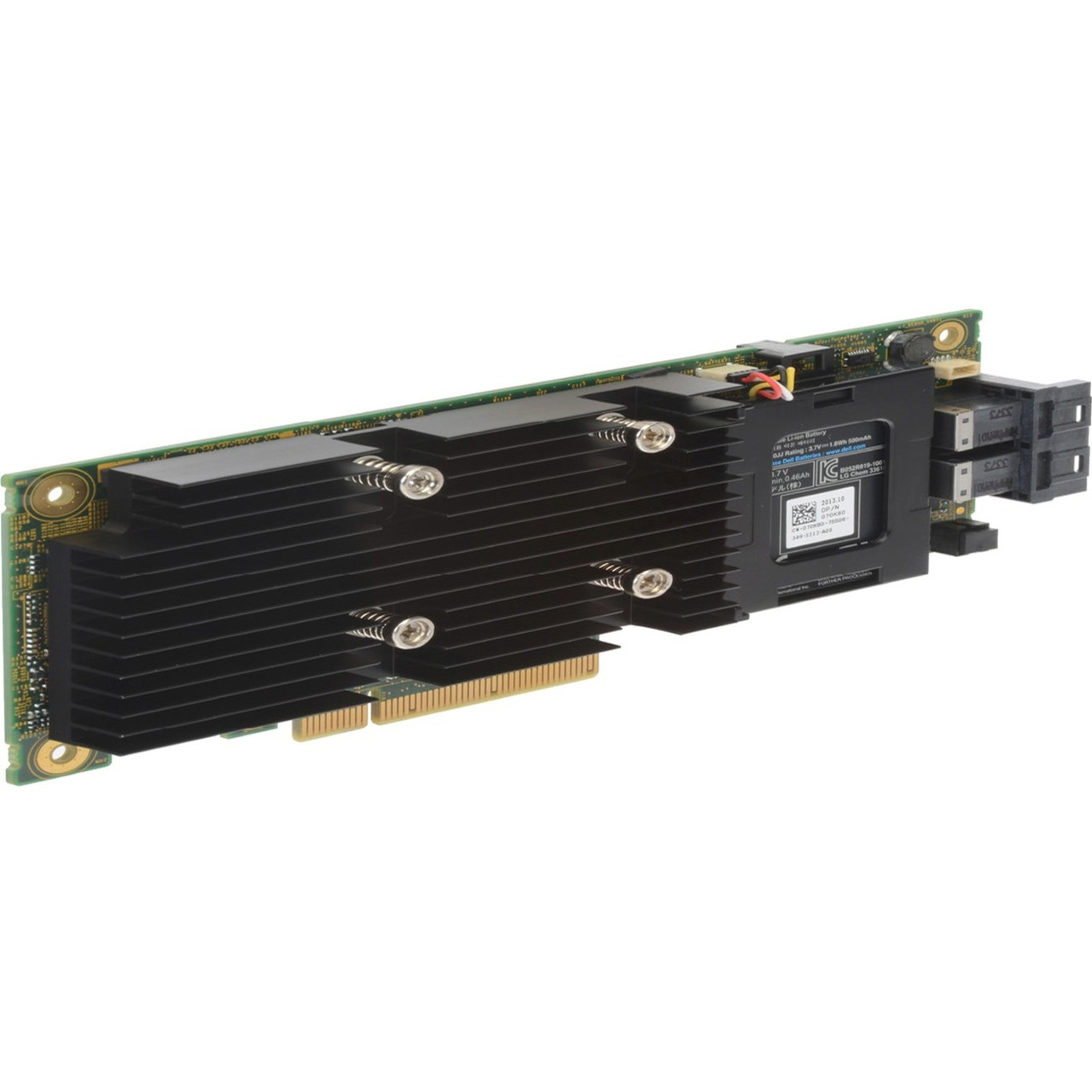 Dell -12Gb/s SAS PCI Express 3.0 Plug=n Card -RAID Supported -0, 1, 5, 6, 10, 50, 60 RAID Level -8 Total SAS Port(s) -8 SAS Port(s) Internal -2 GB