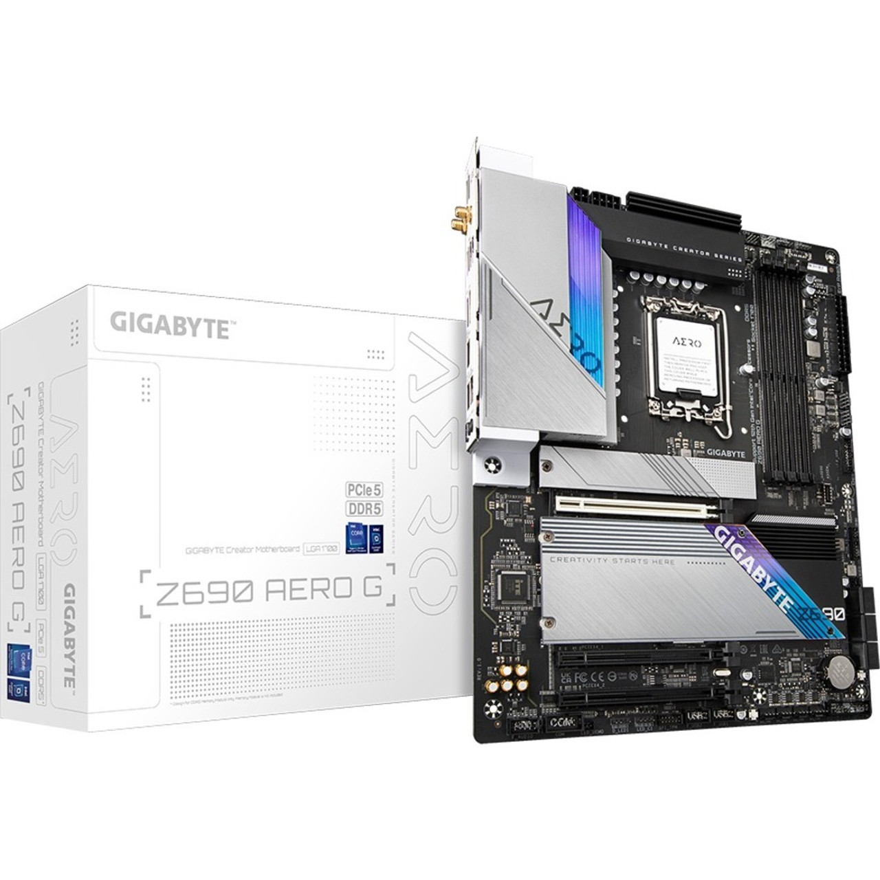 Gigabyte Z690 AERO G Gaming Desktop Motherboard - Intel Z690 Chipset - Socket LGA-1700 - Intel Optane Memory Ready - ATX - Z690 AERO G