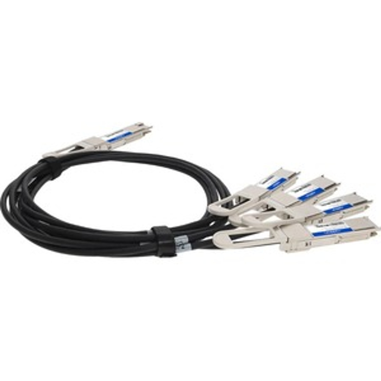 AddOn Twinaxial Network Cable - 3.28 ft Twinaxial Network Cable for Network Device, Transceiver, Server, Router, Switch - First End: 1 x QSFP-DD Network - Second End: 4 x QSFP56 Network - 400 Gbit/s - Shielding - VW-1 - 32 AWG - 1 - TAA Compliant