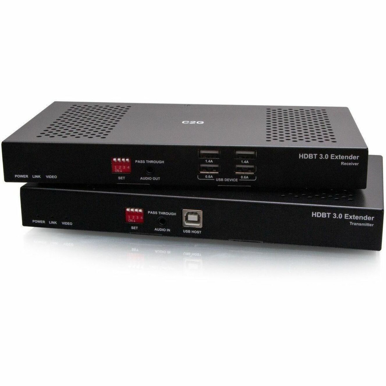 C2G HDMI HDBaseT + USB-B to A + RS232 Over Cat Extender Box TX to Box RX (18Gbps) 4K 60Hz up to 328ft - C2G30055