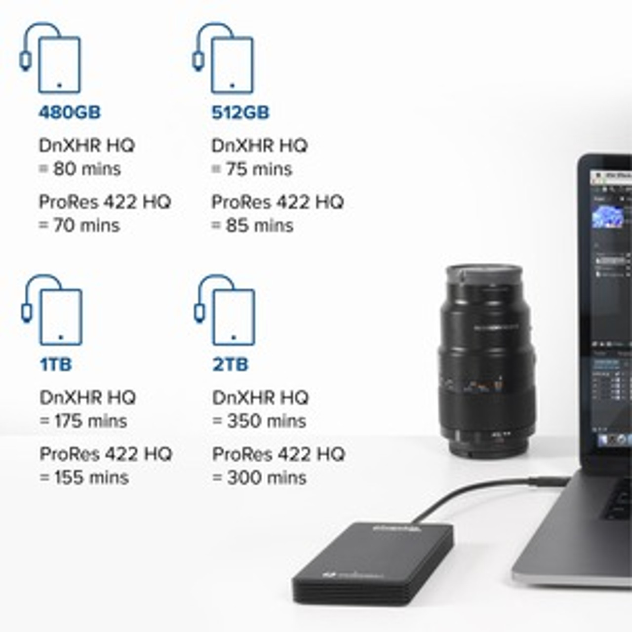 Plugable 2TB Thunderbolt 3 External SSD NVMe Drive (Up to 2400MBs/1800MBs  R/W)