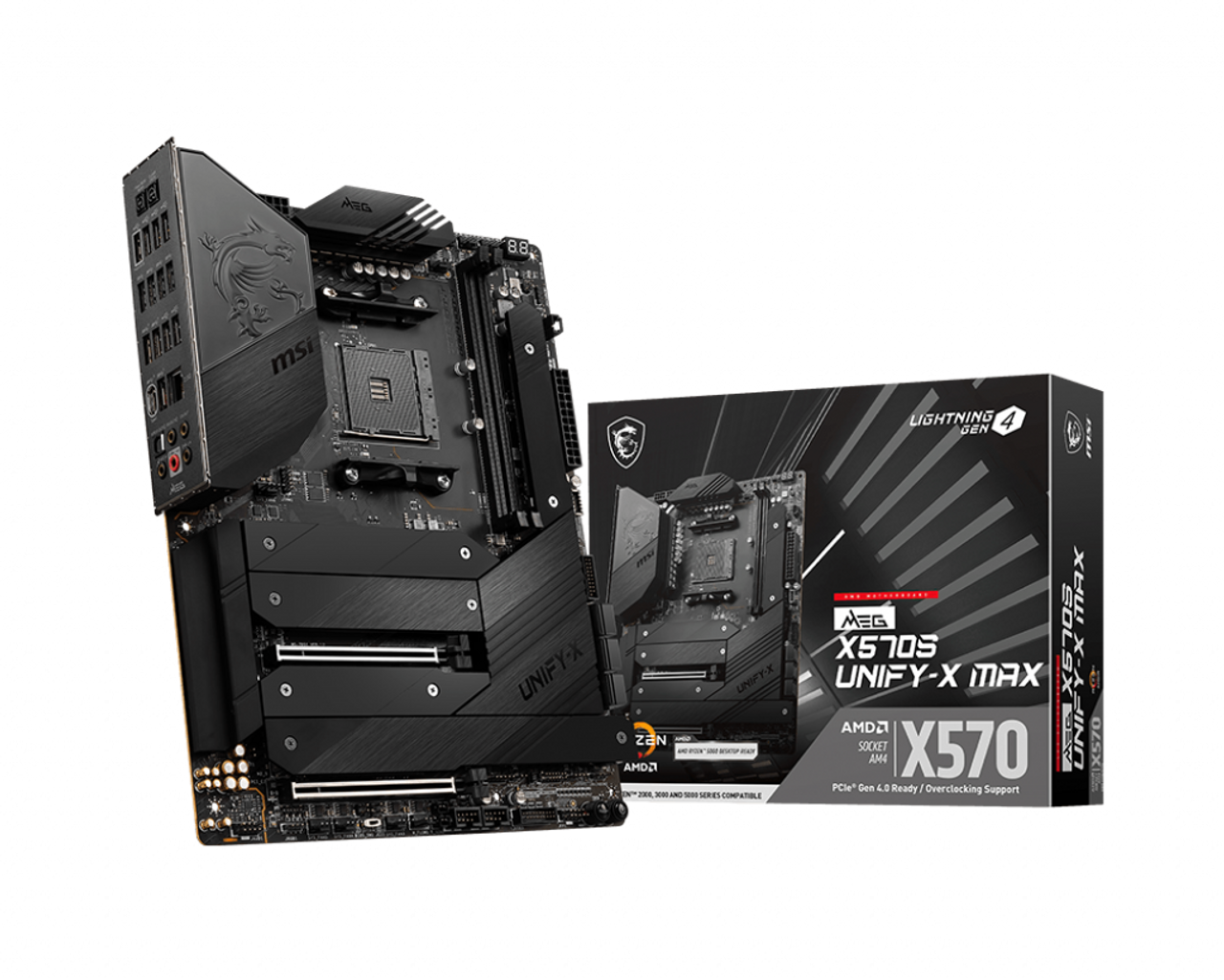 MSI Meg X570S Unify-X Max Desktop Motherboard - Amd Chipset - Socket Am4 -  Atx - Ryzen 3