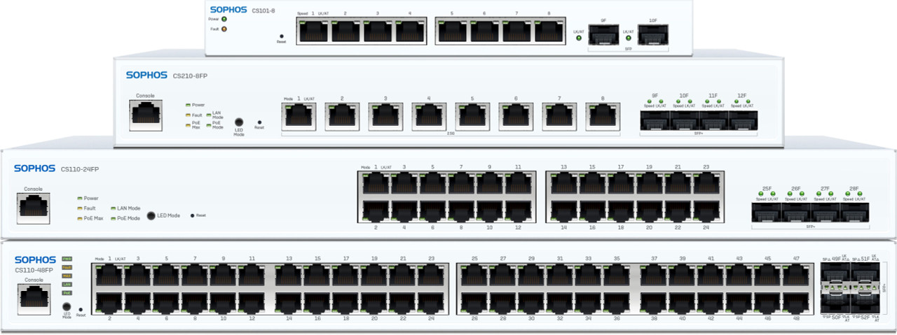 CS110-24FP Sophos Switch with Support and Services - 3 year - 24 port with Full PoE - US power cord