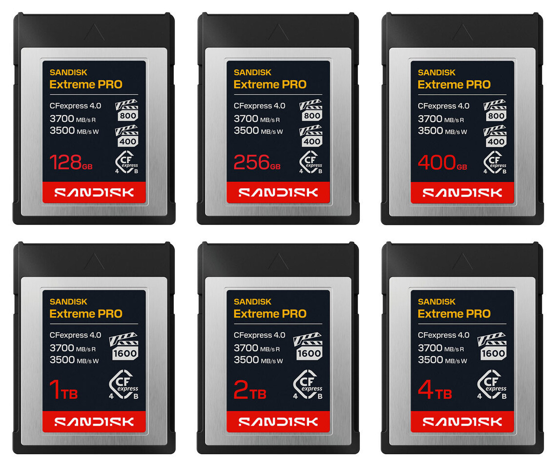 SanDisk Launches Extreme PRO CFexpress 4.0 Type B Cards Up to 4TB for Pro Video Workflows