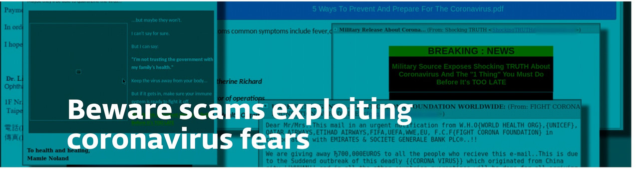 Beware scams exploiting coronavirus fears