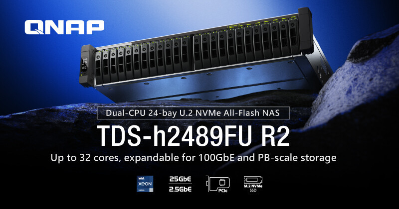 QNAP Unveils TDS-h2489FU R2: Our Flagship 24-Bay Dual-CPU U.2 NVMe All-Flash NAS