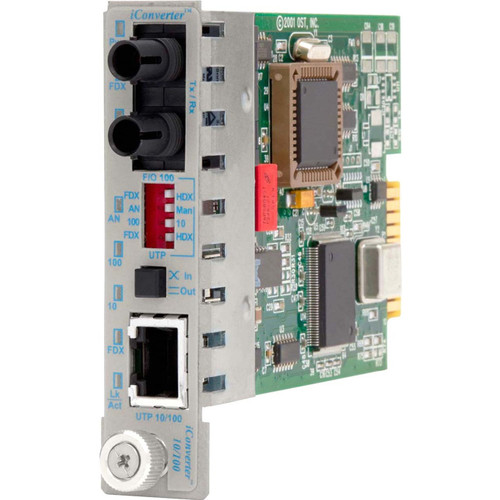 Omnitron iConverter 10/100 Ethernet Fiber Media Converter RJ45 ST Single-Mode 60km Module - 1 x 10/100BASE-TX; 1 x 100BASE-LX; Internal Module; Lifetime Warranty ICONVERTER ETHERNET ST SM 1310 60KM