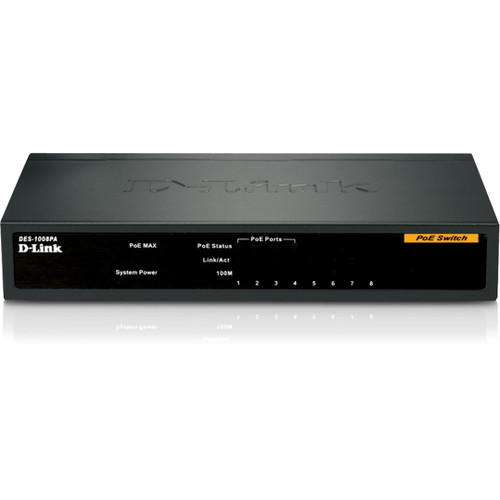 D-Link DES-1008PA 8-Port 10/100 Unmanaged Metal Desktop Switch