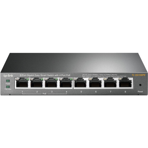 TP-Link TL-SG2210P, Jetstream 8 Port Gigabit Smart Managed PoE Switch, 8  PoE+ Ports @61W, 2 SFP Slots, Omada SDN Integrated, PoE Recovery, IPv6,  Static Routing, Limited Lifetime Protection 