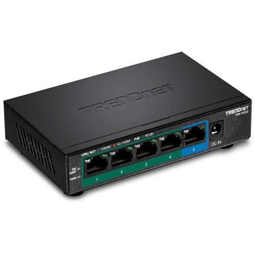 5-Port Gigabit PoE+ Powered EdgeSmart Switch with PoE Pass Through -  TRENDnet TPE-P521ES