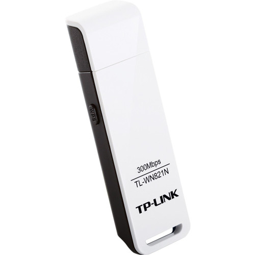 TP-LINK TL-WN821N Wireless N300 USB Adapter, 300Mbps, w/WPS Button IEEE 802.1b/g/n, WEP, WPA/WPA2 - TL-WN821N