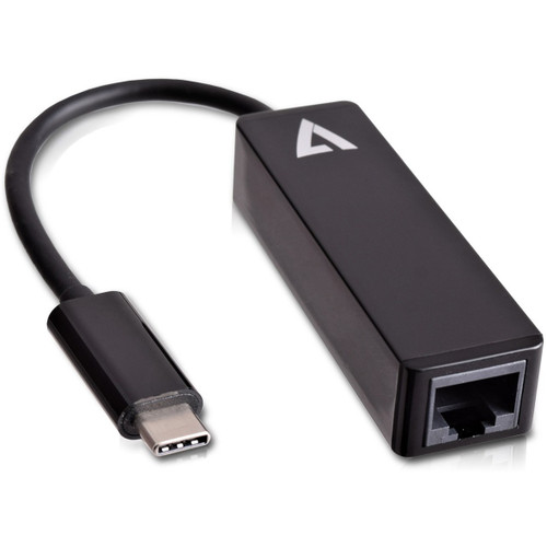 V7 Black USB Video Adapter USB-C Male to RJ45 Male - USB Type C - 1 Port(s) - 1 - Twisted Pair - 10/100/1000Base-T - Desktop - V7UCRJ45-BLK-1N