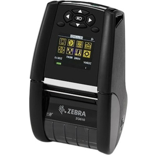 Zebra ZQ610 Mobile Direct Thermal Printer - Monochrome - Portable - Receipt Print - USB - Bluetooth - Battery Included - ZQ61-AUWA0B0-00