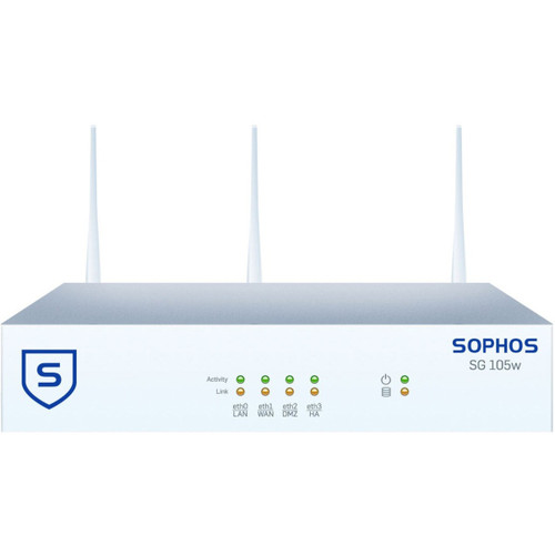 Sophos SG 105w Network Security/Firewall Appliance - 4 Port - 10/100/1000Base-T - Gigabit Ethernet - Wireless LAN IEEE 802.11a/b/g/n - 4 x RJ-45 - Desktop