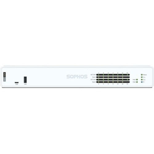 Sophos XGS 126 Network Security/Firewall Appliance - 12 Port - 10/100/1000Base-T - Gigabit Ethernet - 10 x RJ-45 - 3 Total Expansion Slots - 5 Year Xstream Protection - Desktop, Rack-mountable 5YR US POWER CORD