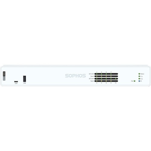 Sophos XGS 116 Network Security/Firewall Appliance - 8 Port - 10/100/1000Base-T, 1000Base-X - Gigabit Ethernet - 7 x RJ-45 - 1 Total Expansion Slots - 3 Year Xstream Protection  Desktop, Rack-mountable 3YR US POWER CORD