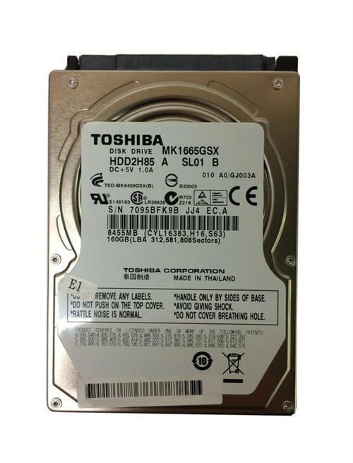 Toshiba 160 GB Hard Drive - 2.5" Internal - SATA (SATA/600)