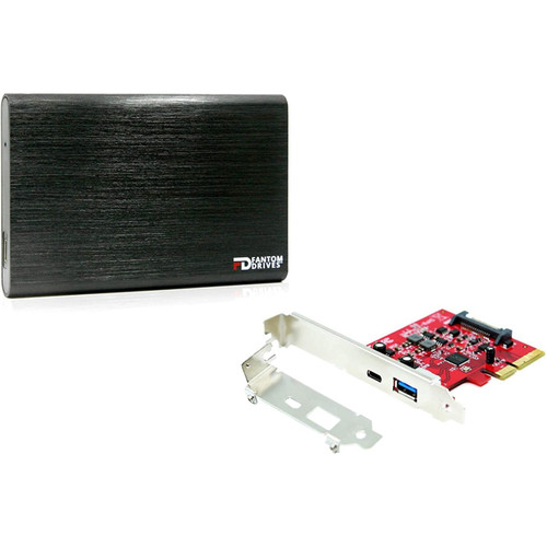 Fantom Drives External SSD 500GB USB 3.1 Gen 2 Type-C 10Gb/s - Black