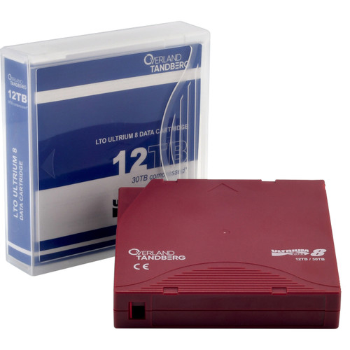 Overland-Tandberg LTO-8 Data Cartridge, 12.0/30.0TB, Un-labeled with Case - 434132