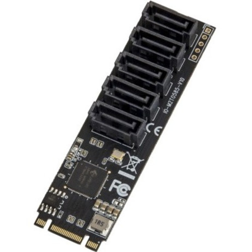 SYBA Multimedia 5 port Non-RAID SATA III 6Gbp/s to M.2 B+M Key Adapter PCI-e 3.0 x2 bandwith - SI-ADA40141