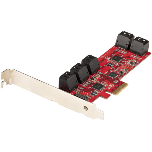 StarTech SATA PCIe Card, 10 Port PCIe SATA Expansion Card, 6Gbps SATA Adapter, 10 Mini-SAS/SATA Cables, PCI Express to SATA Converter - 10P6G-PCIE-SATA-CARD