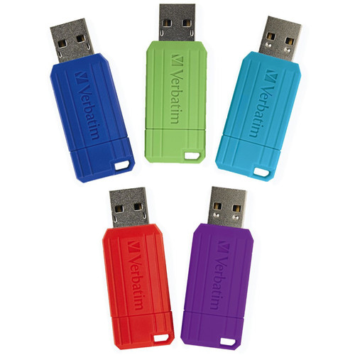 Verbatim 16GB PinStripe USB Flash Drive - 5pk - Assorted - 99813