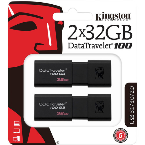 Kingston DataTraveler 100 G3 USB Flash Drive - DT100G3/32GB-2P