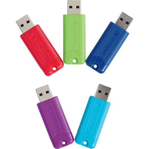 16GB PinStripe USB 3.2 Gen 1 Flash Drive - 5pk - Assorted - 70387