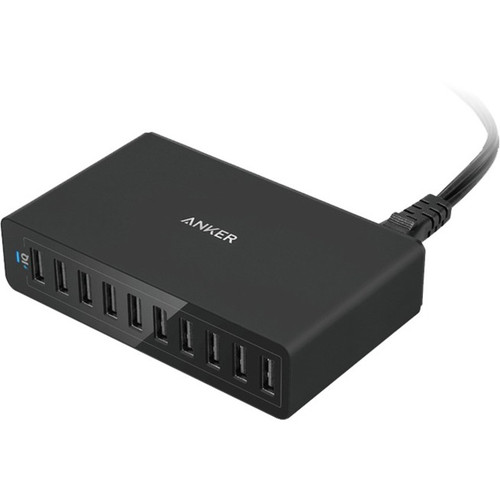 Anker 60W 10-Port Desktop Charger Black Wall Charger A2133 - A2133111
