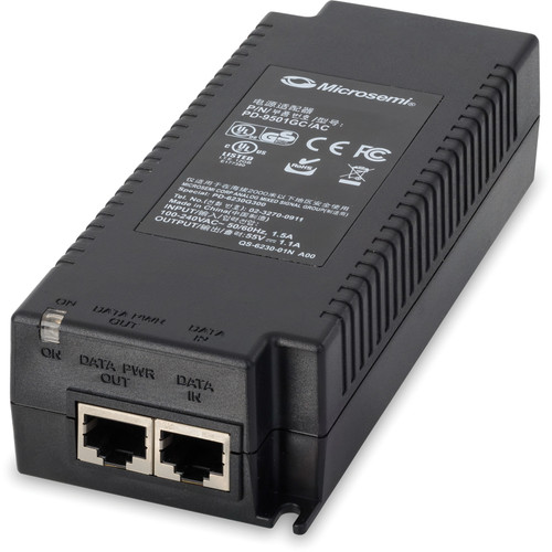 Microsemi 1 port, 60W, IEEE 802.3bt-compliant indoor PoE midspan - PD-9501GC/AC-US