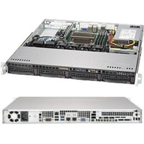 SuperMicro SuperServer 5019S-M Barebone System - 1U Rack-mountable - Socket H4 LGA-1151 - 1 x Processor Support - SYS-5019S-M