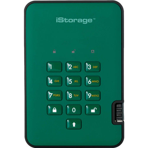 iStorage diskAshur2 500 GB Portable Hard Drive - 2.5" External - Racing Green - TAA Compliant - IS-DA2-256-500-GN