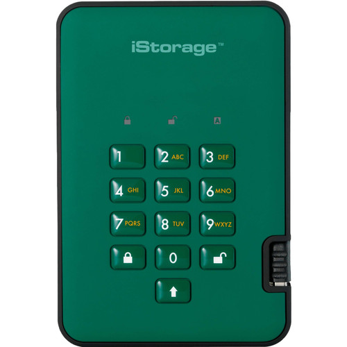 iStorage diskAshur2 8 TB Portable Rugged Solid State Drive - 2.5" External - Green - TAA Compliant - IS-DA2-256-SSD-8000-GN