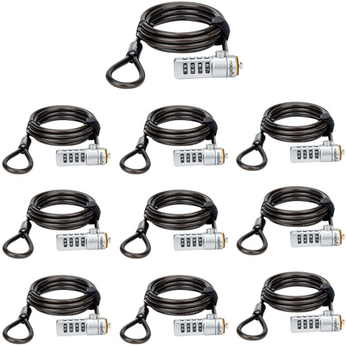 Rocstor Rocbolt Premium Security Cable Lock 4 Digit Combination - TAA - Y10C132-B1-10PK