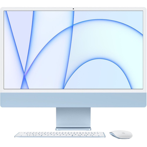 Apple iMac All-in-One Computer - Apple M1 Octa-core (8 Core) - 16 GB RAM - 512 GB SSD - 24" 4.5K 4480 x 2520 - Desktop - Blue - Z14M000UR