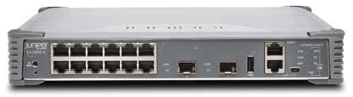 Juniper EX2300 Compact Fanless 12-port 10/100/1000BaseT, 2 x 1/10G SFP/SFP+ with VC License (optics sold separately)