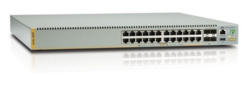 L3 Stackable Switch, 24x 10/100/1000-T PoE+, 4x SFP+ Ports and a single fixed PSU, US Power Cord