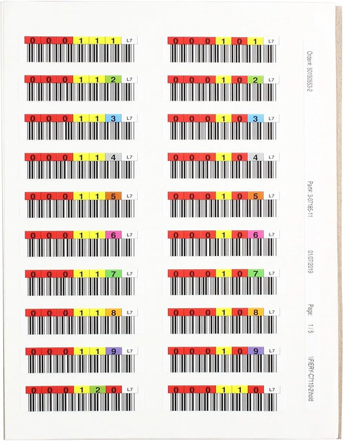 Data cartridge bar code labels, LTO Ultrium 4 (LTO-4), series 000401-000600