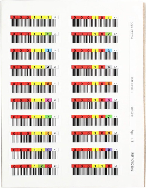 Data cartridge bar code labels, LTO Ultrium 8 (LTO-8), series (000601-000800)