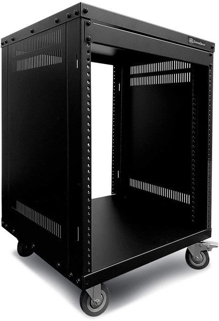 15U 19" Open Frame Server Rack - 4 Post Adjustable Depth 22-40" Mobile - Free Standing Rolling Network/Computer Equipment Data Rack - Dell PowerEdge HP ProLiant ThinkServer